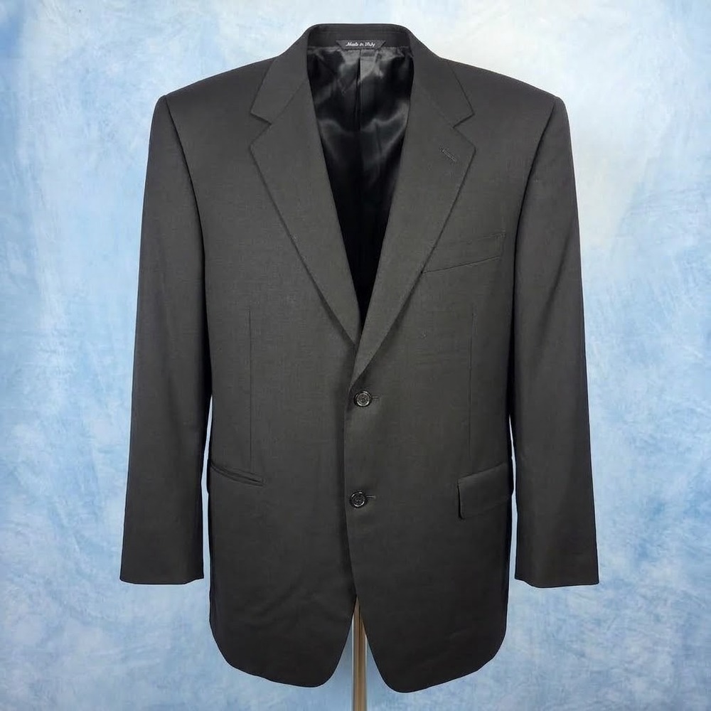 Canali Nordstrom Mens 46R Blazer Charcoal Gray Wool Water Resistant Italy 13220